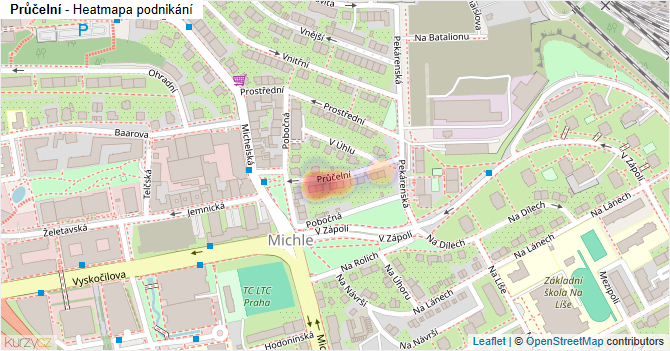 Průčelní - mapa podnikání