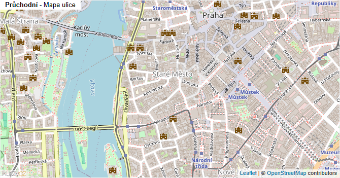 Průchodní - mapa ulice