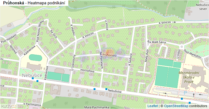 Průhonská - mapa podnikání