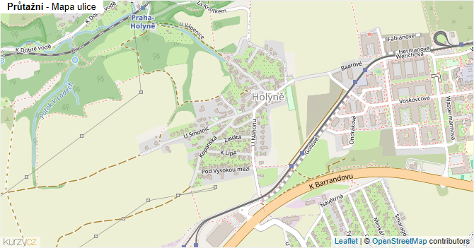 Průtažní - mapa ulice
