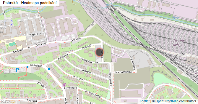 Psárská - mapa podnikání