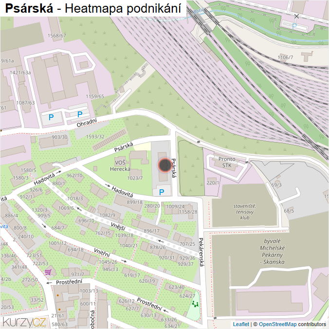 Mapa Psárská - Firmy v ulici.