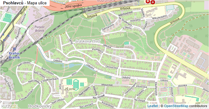 Psohlavců - mapa ulice