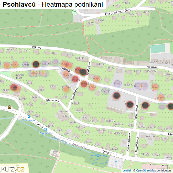 Mapa Psohlavců - Firmy v ulici.