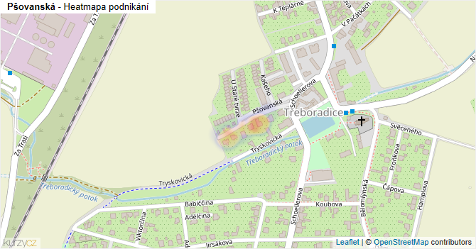 Pšovanská - mapa podnikání