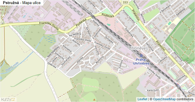 Pstružná - mapa ulice
