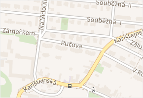 Pučova v obci Praha 5 - mapa ulice