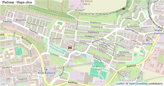 Pučova - mapa ulice
