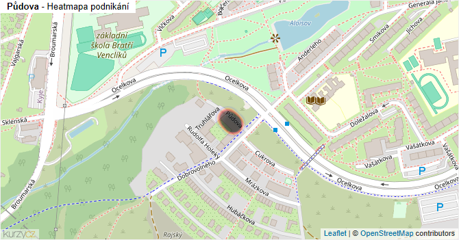 Půdova - mapa podnikání