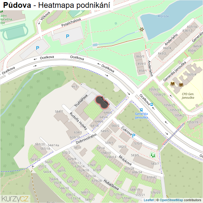 Mapa Půdova - Firmy v ulici.