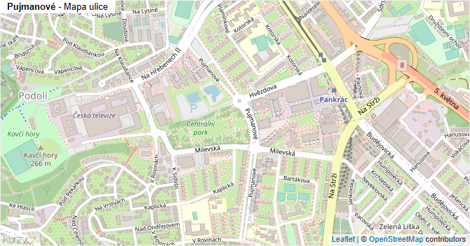 Pujmanové - mapa ulice