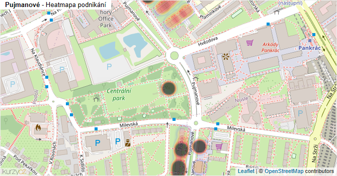 Pujmanové - mapa podnikání