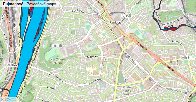 Pujmanové - záplavové mapy stoleté vody