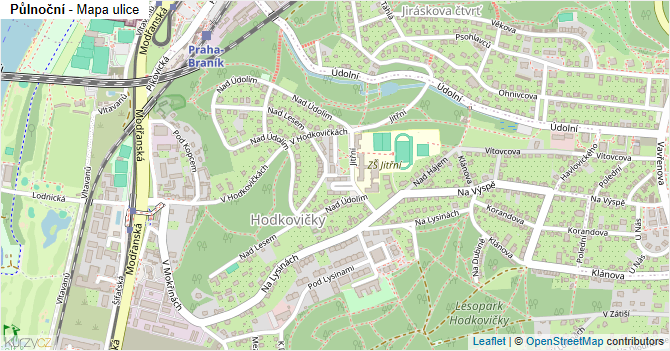 Půlnoční - mapa ulice
