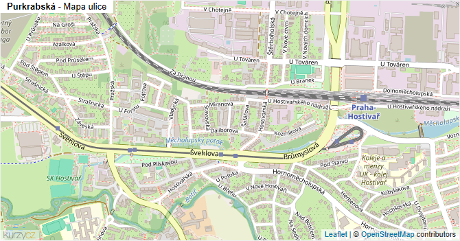 Purkrabská - mapa ulice