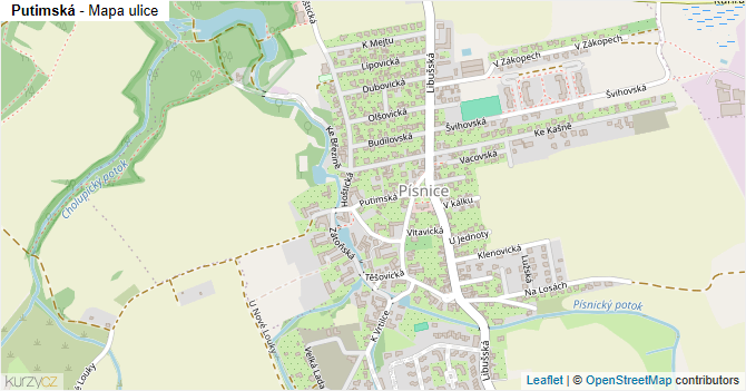 Putimská - mapa ulice