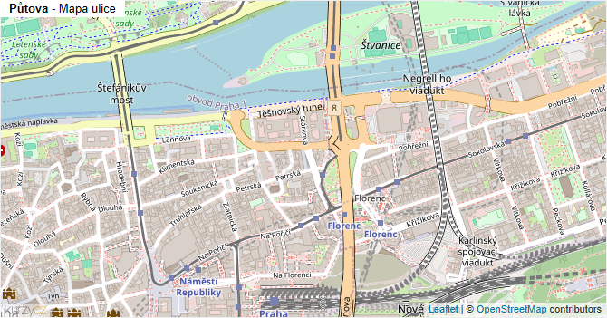 Půtova - mapa ulice