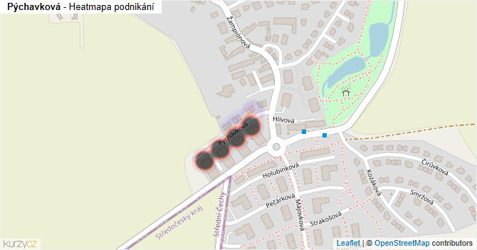Pýchavková - mapa podnikání