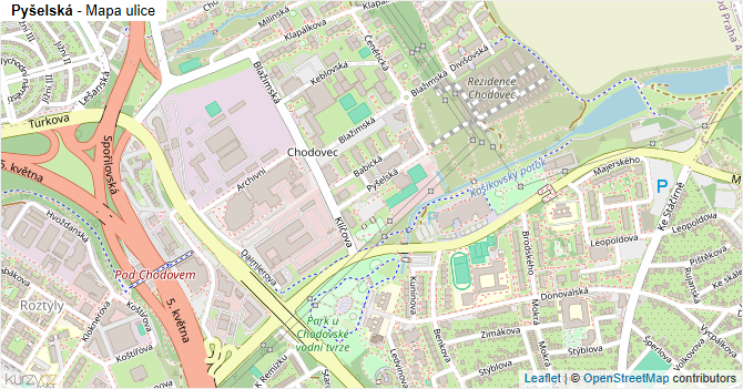Pyšelská - mapa ulice