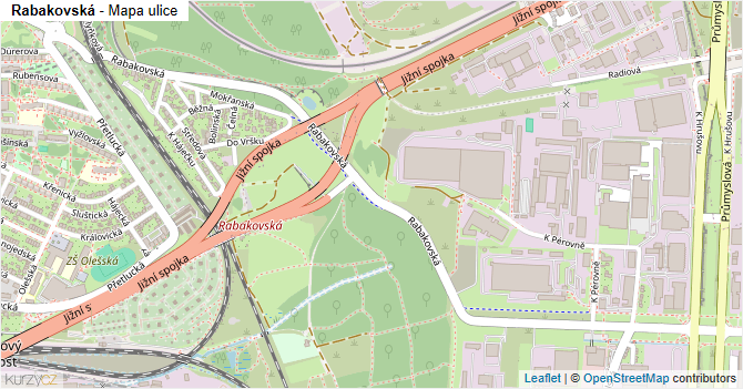 Rabakovská - mapa ulice