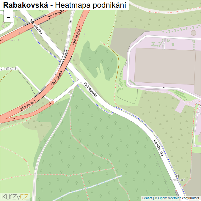 Mapa Rabakovská - Firmy v ulici.