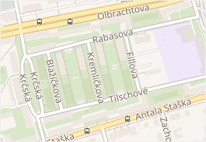 Rabasova v obci Praha 8 - mapa ulice