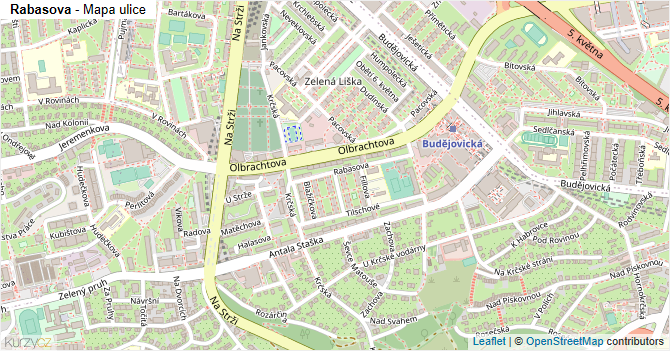 Rabasova - mapa ulice