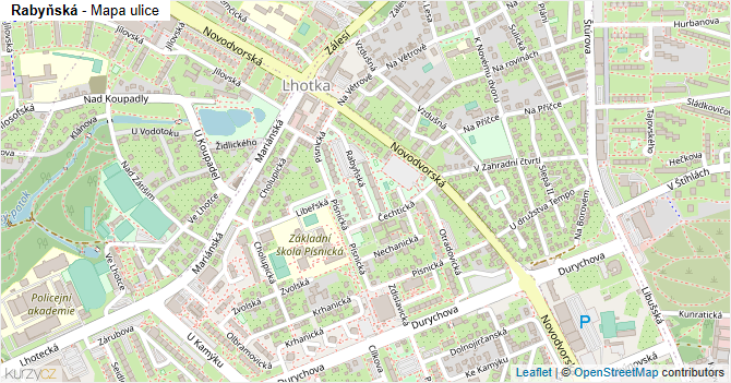 Rabyňská - mapa ulice