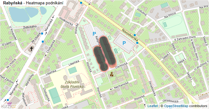 Rabyňská - mapa podnikání