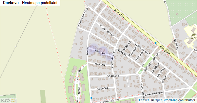 Rackova - mapa podnikání