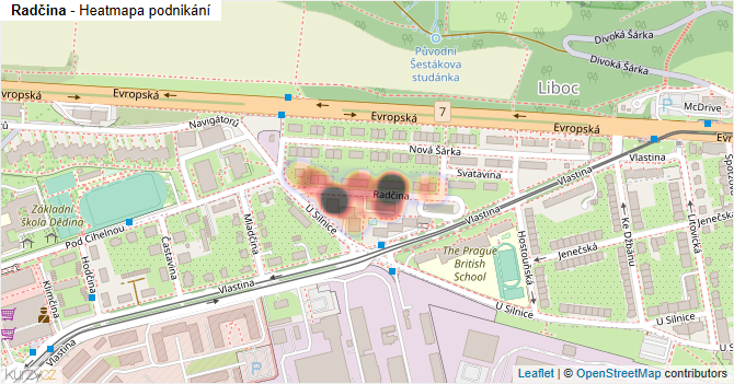 Radčina - mapa podnikání