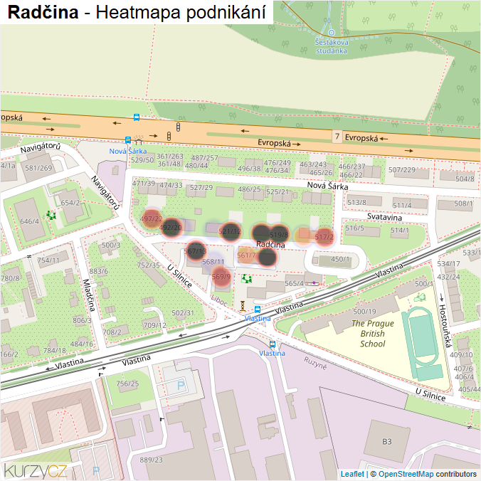 Mapa Radčina - Firmy v ulici.