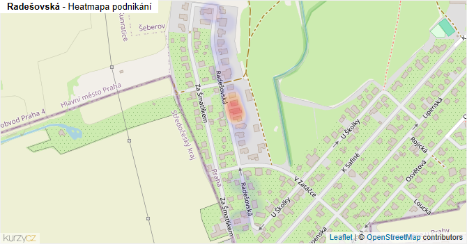 Radešovská - mapa podnikání