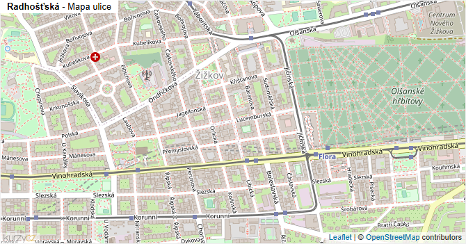 Radhošťská - mapa ulice