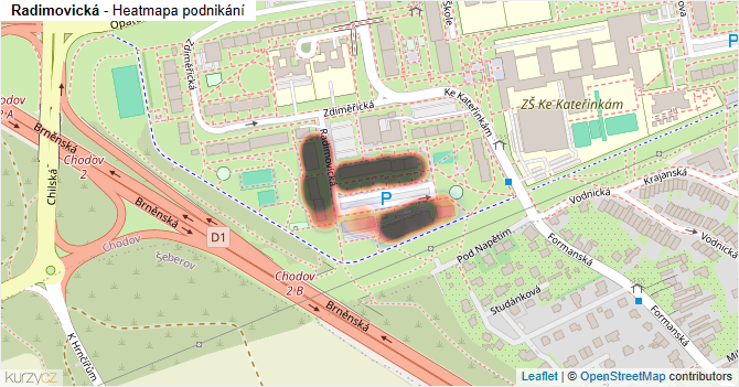 Radimovická - mapa podnikání
