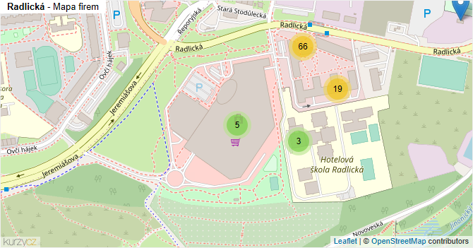 Radlická - mapa firem