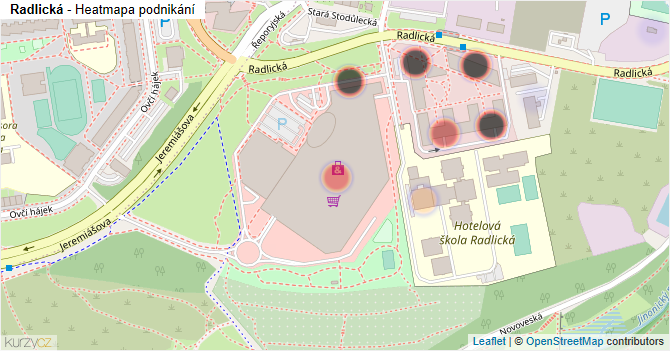 Radlická - mapa podnikání