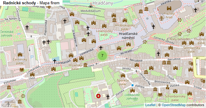 Radnické schody - mapa firem