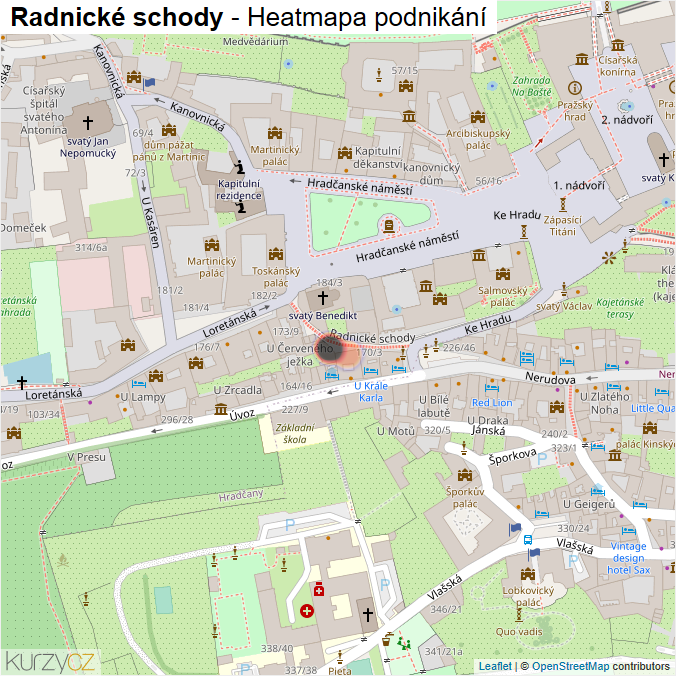 Mapa Radnické schody - Firmy v ulici.