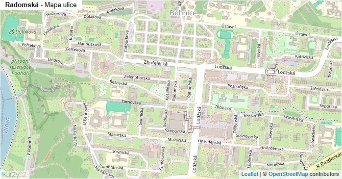 Radomská - mapa ulice