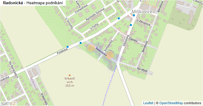 Radonická - mapa podnikání