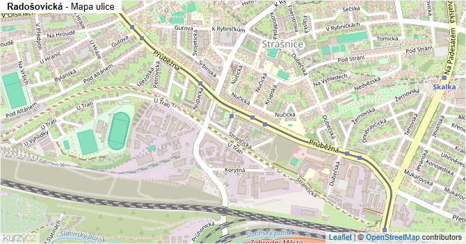 Radošovická - mapa ulice