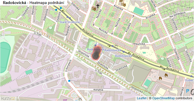 Radošovická - mapa podnikání