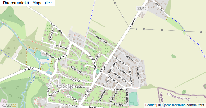 Radostavická - mapa ulice
