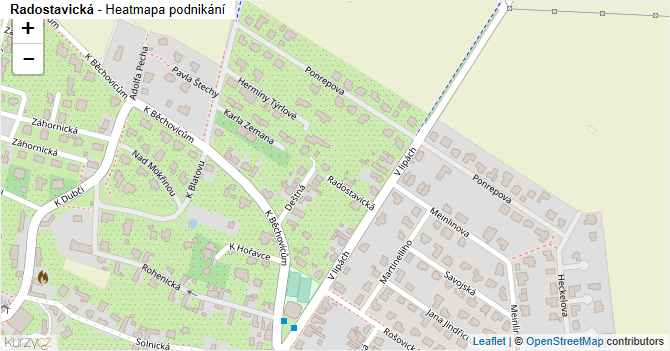 Radostavická - mapa podnikání