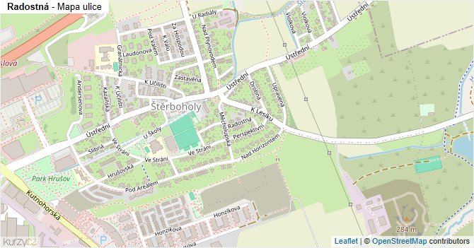 Radostná - mapa ulice