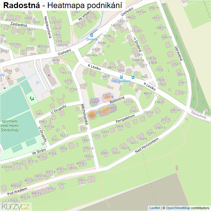 Mapa Radostná - Firmy v ulici.