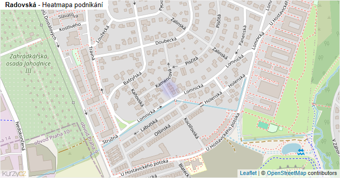 Radovská - mapa podnikání