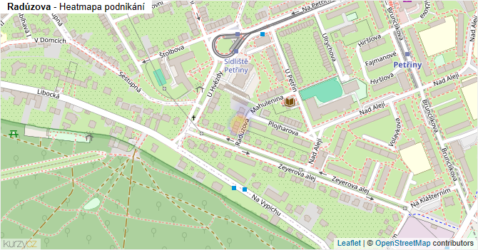 Radúzova - mapa podnikání