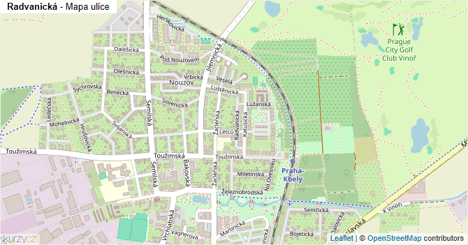 Radvanická - mapa ulice